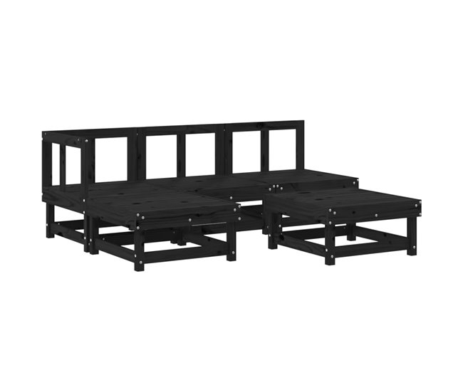 Juego de sofás de jardin 5 piezas madera maciza de pino blanco - Conforama Imprescindible (Must-Have)