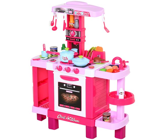 af3d518ccdd9b4395e07aa5c46c4998f3cc65236_f5f2bcbd21e44baaab16863310886040 Novedad HOMCOM Cocina de Juguete para Niños Mayores de 3 Años con 38 Accesorios Luz Sonido Juegos de Rol Temprano Educativo 78x29x87 cm Rosa - Conforama