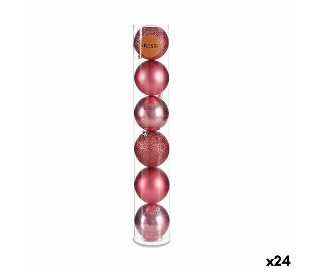 b00088a74b0274c9357a04780fbd31e4acdad14f_6b7f86fa19ff4194949bf9b7a5d898a7 Ocasión Especial Set de Bolas de Navidad Rosa Plástico 8 x 9 x 8 cm (24 Unidades) - Conforama