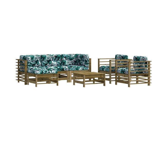 b1645a054791764d3285ca8f0fc18f2132513587_a0c47e8ae6dc402fa89618683f90bcc2 Juego de muebles de jardin 7 piezas y cojines madera maciza - Conforama Barato