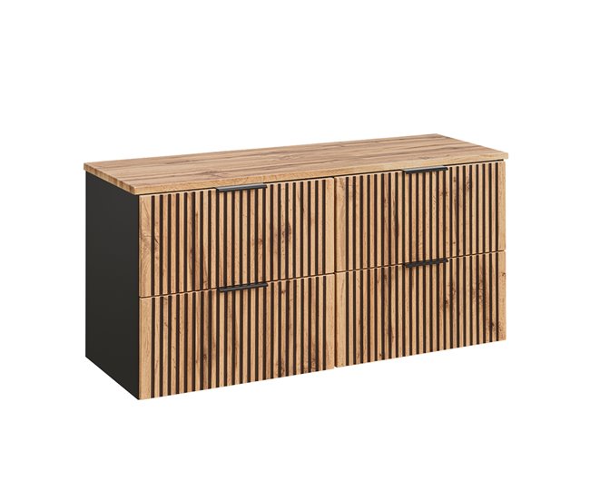 b1938cd4ccf5f032b0eff1b84e2cb5fd9e345802_5e4917b5f90b4491b096a96e5f7b4c99 Devolución Gratuita Mueble bajo lavabo 120cm encimera Gaia Madera y Negro - Conforama