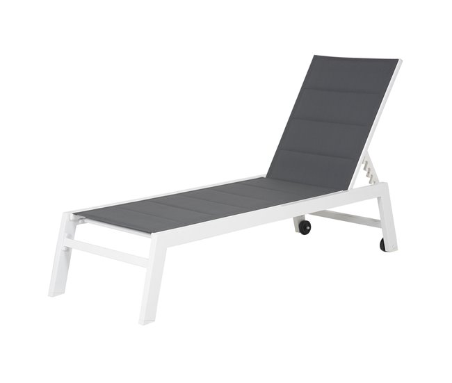 b1f4e9ad1f8aa779836fd6fc45fc16a7a8b05351_18ceb9ef76d74ad39766602ecdaa687d Tumbona BARBADOS de textileno y aluminio gris/blanco - Conforama Alta Calidad