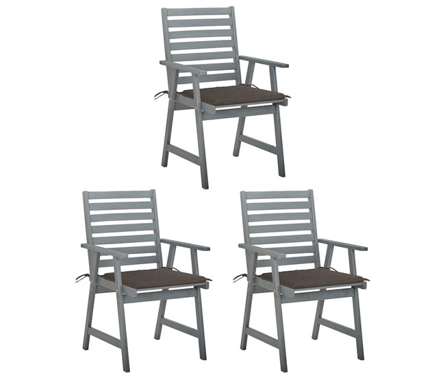 b207637778573e46e727a5ecb8844d85cfe486f0_e9429f30a0d84be4b05cc4710015e2de vidaXL Sillas comedor de jardín 3 uds madera maciza acacia y cojines - Conforama Compra Hoy