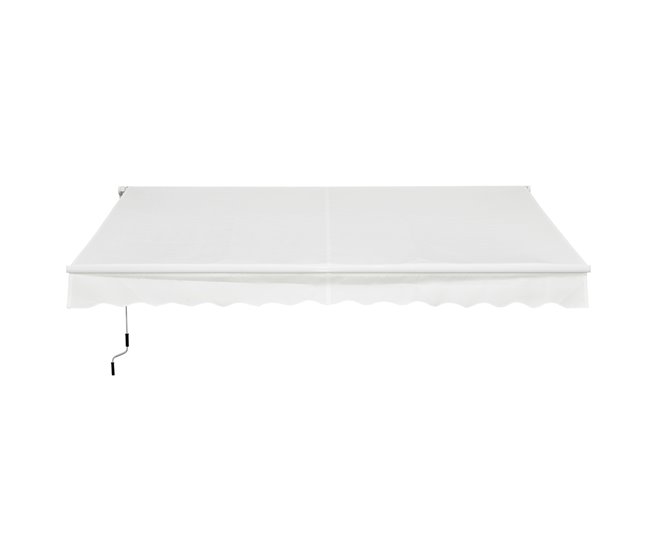 Outsunny Toldo Manual Retráctil 395x245 cm Toldo para Balcón con Manivela de Metal Impermeable y Anti-UV Toldo Enrollable de Exterior para Jardín Terraza Ventanas Beige - Conforama Auténtico