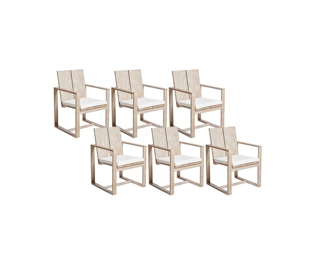 b3d8ff8f358668997dc09578cf9a8ea7737a3c0e_c02774df934a4d36a1ee14ecf24bc82c Conjunto de 6 sillas de jardín con cojines AZZANELLO Madera de acacia Blanco crema - Conforama Favorito De Clientes