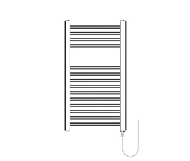 Garantía Incluida Toallero eléctrico HAEGER Single Chrome 70x40 cm, Blanco, 150 W - Conforama