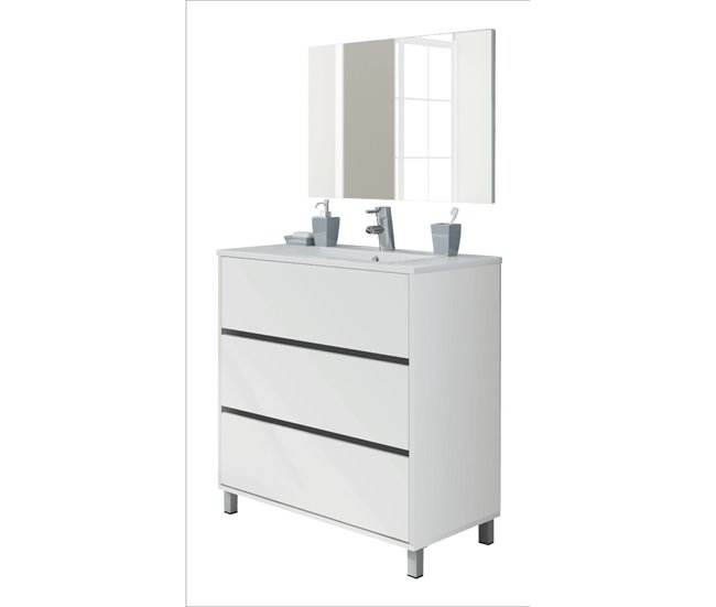 b4558ebd145ab3d9776fcac540b09003040d4e54_b852b37c219640818d6d680de2bd6a95 Mueble de lavabo Kalma acabado blanco, 90 cm(alto)81,5 cm(ancho)46,5 cm(largo) Blanco - Conforama Solo Por Tiempo Limitado