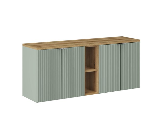 b5939a5236927684216dac1b7a6c2bdfa4656011_cd0a589cb285441593a6d86c36723287 Mueble bajo lavabo 140cm 4 puertas 2 compartimientos Verde Jade y Madera - Conforama Tendencia