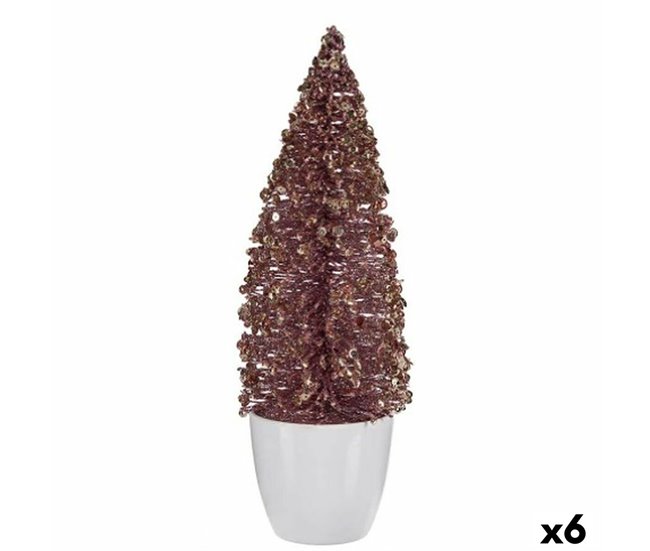 b7224361e77be6dcd2ed17889f2d0725d149dfa0_eb70e7e6da4649139a813b08a0489ac5 Figura Decorativa Árbol de Navidad Rosa Dorado Plástico 9 x 28 x 9 cm (6 Unidades) - Conforama Compra Ahora