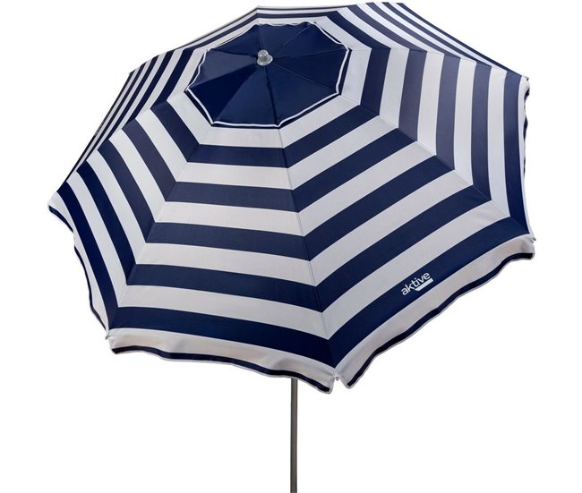 b78e6e8150de3af99047555af4478880c55e5ff3_c42d126342f24e9dbf63216f40b7a95c Sombrilla Aktive Azul/Blanco 220 x 209 x 220 cm Acero Tela Oxford (6 Unidades) - Conforama Popular