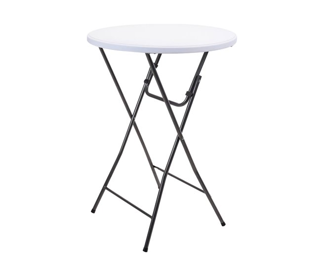 b7a1a61f5cb7572e14d73a8630ae229f25a23053_1a502ba83150443bb178b4f27fc80500 Well Home Mesa alta en color Blanco y patas Negras Ø80x110cm - Conforama Directo De Fábrica