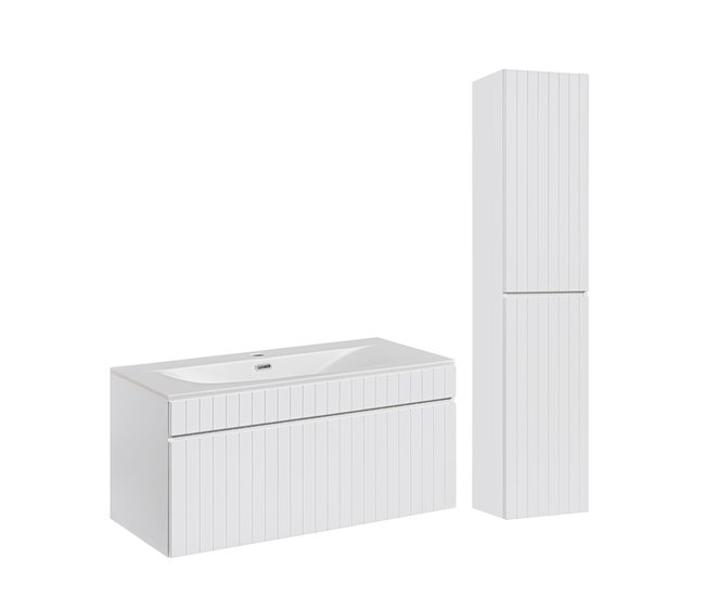 b8f27b1ef201d41018a3c435056bb1ba593d4d00_33ad7ef3f6854f72b7b9ebf9bd0013d6 Premium Conjunto mueble lavabo individual encastrado 100cm y columna Zelie Blanco - Conforama