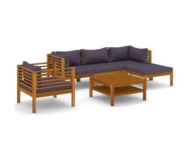ba7c1959573482266379dbd7876c304a0b739e10_5b0665be79444a2382fdf6b2d7e0ebdb Nueva Colección Muebles de jardín 6 piezas cojines madera maciza de acacia - Conforama