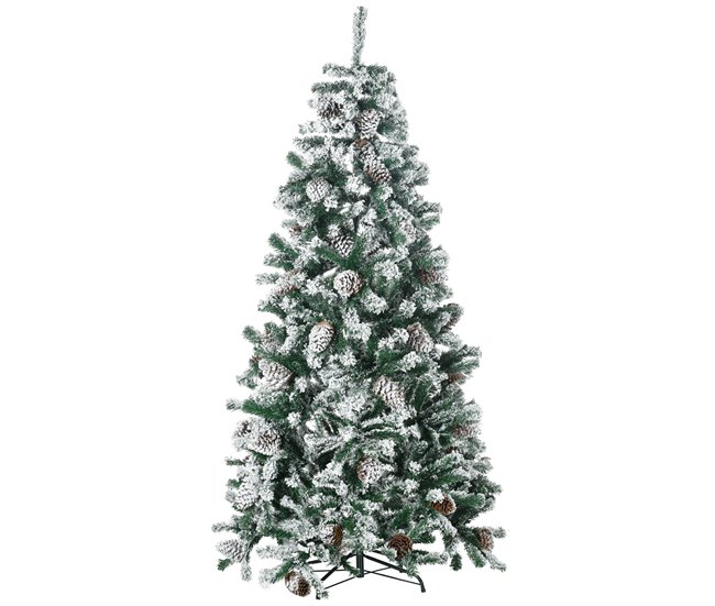 bc65e3face4a83d30d6a012a18194b8230583f25_bfa78f04adc34f9aaf8d3bec586353c1 Precio Bajo HOMCOM Árbol de Navidad Artificial Altura 180 cm Árbol Nevado con 695 Ramas 57 Piñas Apertura Automática Forma de Torre Base de Acero Plegable Ø104x180 cm Verde - Conforama