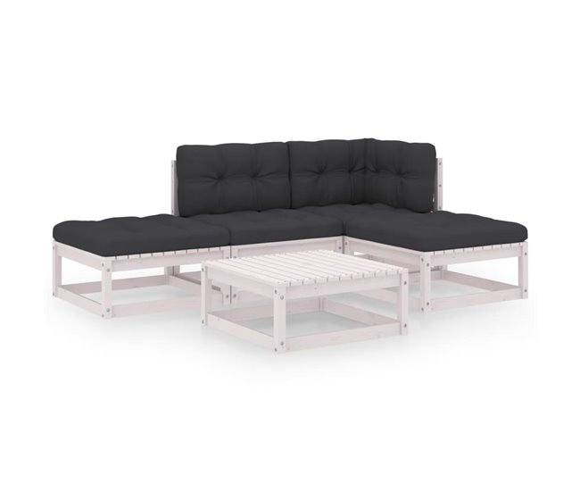bcaa1aa45859036dd84bfd0e10497f8bf6aee438_49eae15ec6ad4597b6b8b0c7313a3b06 Juego de muebles de jardín 5 pzas y cojines madera pino maciza - Conforama A Buen Precio