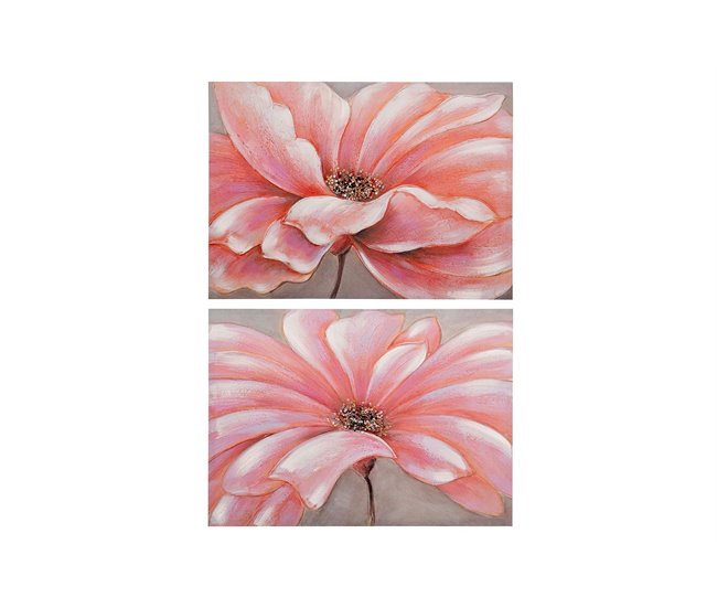 bce683dae005349105678517573454d5d265ea96_be996eee6e0b4c0e9b5414d63eb8003e Set 2 Lienzos Flores 40% Pintado Mano 70x3x50 Cm - Conforama Envío Inmediato