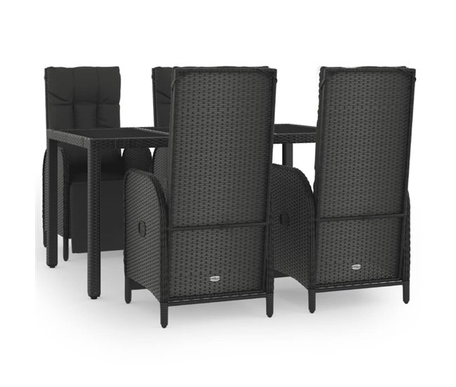 bdd6238620e3dcde0f64a073f0fc11bcf1c10967_7f666573d89844408d1f19b9c235858f Oferta De Temporada Set de muebles jardín 5 pzas con cojines ratán sintético negro - Conforama