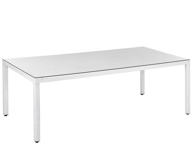 be042c1b18187ccf8bec86cb97478a73de93bffd_3e2f5b7795ff4ec7bd7c5b6cf458b6dd Envío Gratis Mesa de jardín ITALY 220 cm 100 cm Vidrio Blanco - Conforama