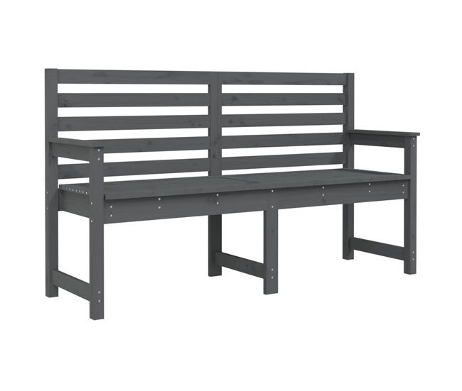 Precio De Fábrica vidaXL Banco de jardín madera maciza pino negro 159,5x48x91,5 cm - Conforama