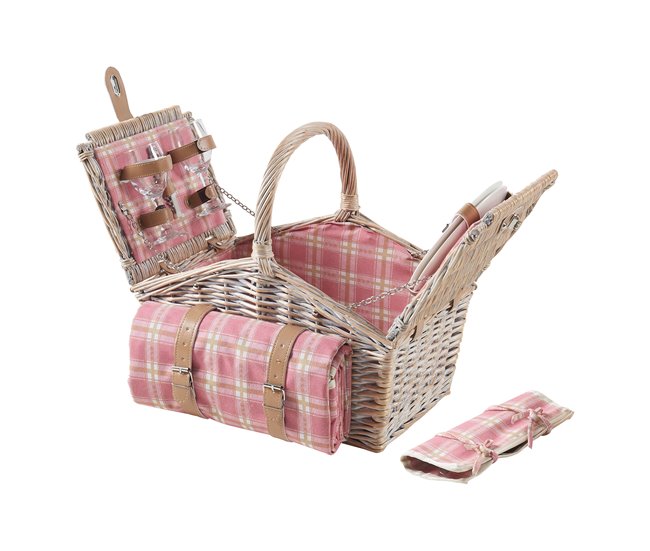 Ocasión Especial Cesta de picnic Bucchianico para 2 personas 40x28x38cm - Rojo [casa.pro] - Conforama