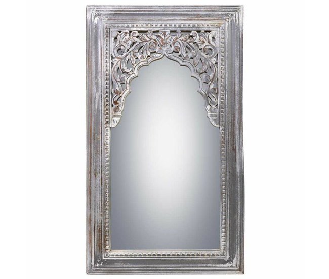 c382ee7ffb70010717edabbc37ae5b506ae28e1e_aa3ff40bed8d467bb375b8db5b11f8ce Espejo de pared Alexandra House Living Blanco Madera de mango 5 x 107 x 60 cm - Conforama Oferta De Temporada