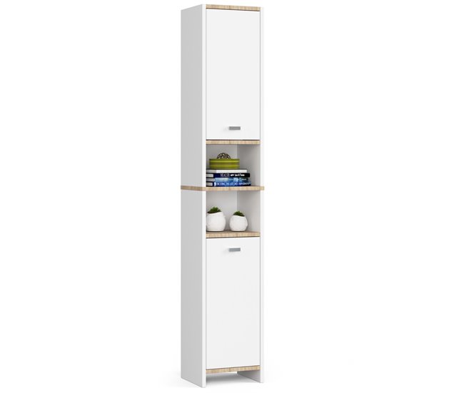 c47491d7470a34c64e974f04440b33d985ba9c67_351784d9acea41128c9a4debf036b8c5 Columna de baño AKORD BETI Blanco 32 cm 2 puertas frente en color Blanco 4 estantes 32x28x180 cm - Conforama Edición Limitada