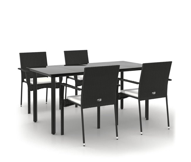c52bb039234ff3de7d5a00897ed1975b3d0e9330_a16d158db3284da1979c5eeb2916556e Pago Seguro Set de muebles jardín 5 pzas con cojines ratán sintético negro - Conforama