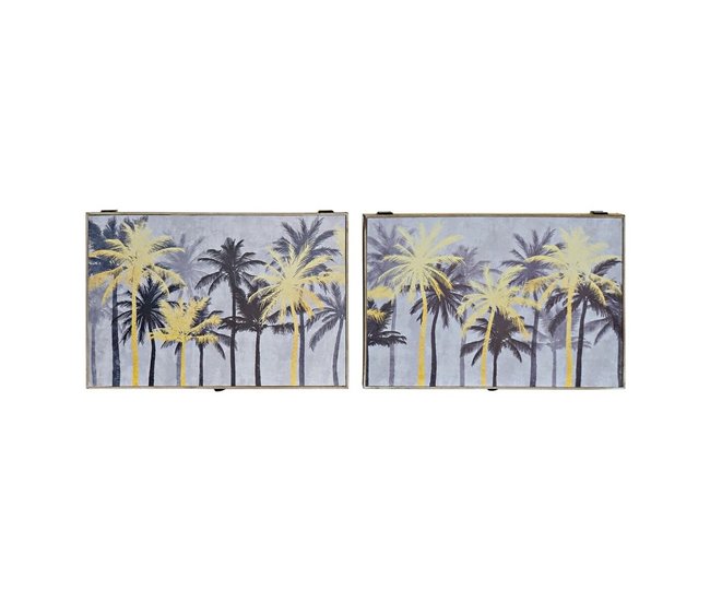 c61b20e536345db11dc520de863e76c14069d15f_acc03344fdd54a4a922526a7c68c918a Oferta Tapa DKD Home Decor 8424001698615 Contador Palmeras Negro Dorado Madera Madera MDF 2 Unidades 46,5 x 6 x 31 cm - Conforama