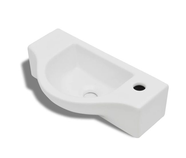 c667d2774ceef43789148030d6f431ab137392df_706e560f164e48d5948d0019732fd1c5 Descuento Lavabo - Lavamanos de cerámica blanco con agujero para grifo - Conforama