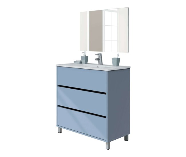 c67ac48678da61caf6b0ea1489d978cf9bb66a5f_e0e478705c6c48f1855c34cd181acf95 Mueble de Baño 82 cm Kalma con Patas y Espejo (Sin Lavabo) Color Azul Talco - Conforama Imprescindible (Must-Have)