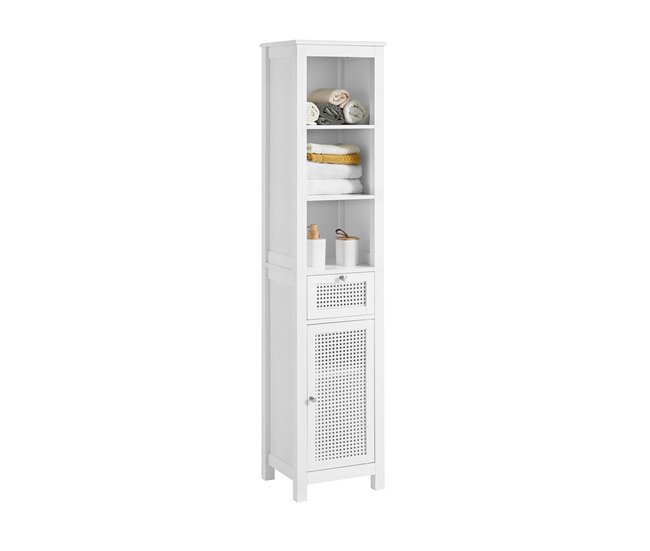 c69652fe0a4136f65b830284f7b0fee0491cb5ac_0ae9e60e4cfc4875bd7a5a4c0dd8b203 Pago Seguro Mueble columna de baño Armario Alto para baño con 1 Cajón ,1 Puerta Y 3 Estantes Blanco 35 x 32 x 161 cm BZR36-W SoBuy - Conforama
