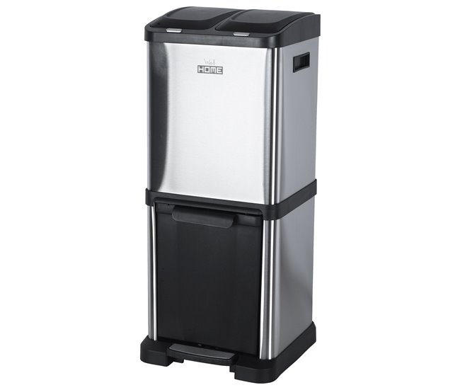 c6c46c13e659f18d1a758859023027313cd24e22_143e71691a4b4055ac7400d2a0b439ff Cubo de reciclaje ecológico 32 litros de 3 compartimentos (2 de 8 L + 1 de 16 L), reciclaje de basura / cubos de reciclaje, Gran Capacidad, para Papel - Conforama Certificado