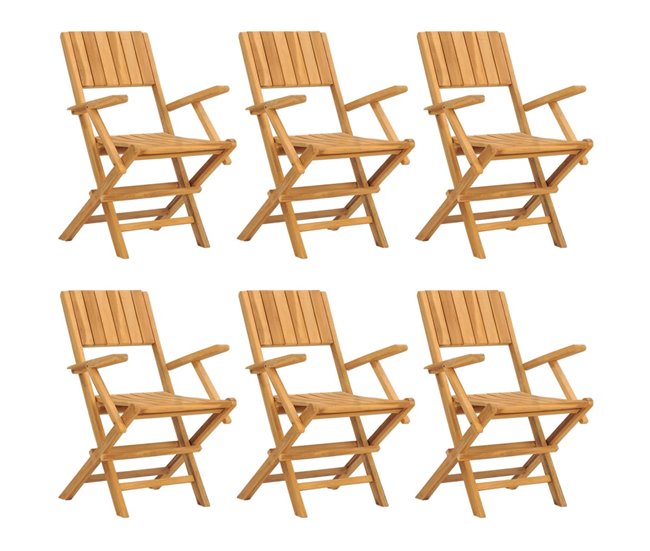 c6f53e4da6071e7efafae1ec8138a906a77ac6a3_962d935c74cd4541959b0dedc08aee02 A Buen Precio Sillas de jardin plegables 6 unidades madera maciza teca 55x61x90 cm - Conforama