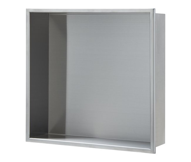 Mejor Precio Nicho de ducha Kristinehamn acero inoxidable 32x32x10cm - Blanco mate [neu.haus] - Conforama