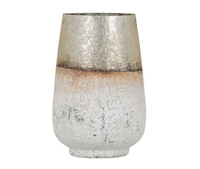 c818af097aa624c18128039459dadc83b617fb14_0d3cf2b111a440e9a85a2bf8d5652209 Tendencia Jarrón Cristal Dorado Blanco 17 x 17 x 25 cm - Conforama
