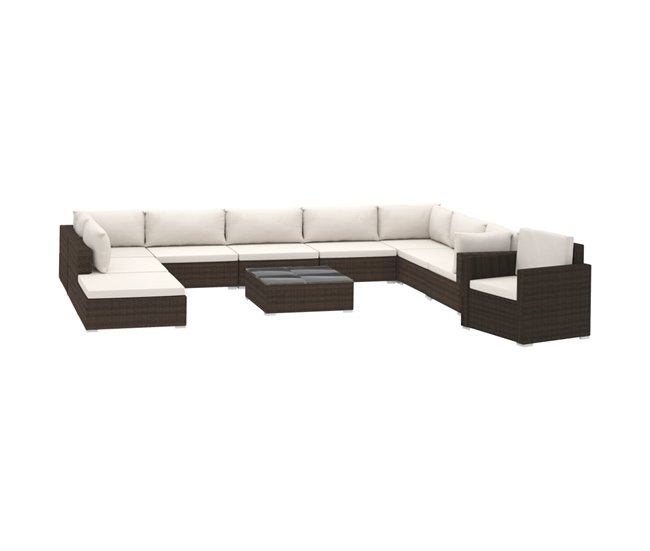 ca2201ce65e8b55b34a16e4be21f5f60ad8da89b_b0180d4eaaf74ec789d72ab6379d0ad2 Precio De Oferta Set muebles de jardin 11 piezas con cojines ratán sintético marrón - Conforama