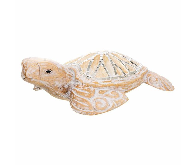 ca6c535c5b06ee5283c661f57634b9feab7d1f33_110f490372494ba7a70cd44c817c06b6 Figura Decorativa Alexandra House Living Blanco Natural Madera Vidrio Tortuga 8 x 20 x 31 cm - Conforama Barato