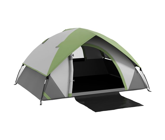 cab711ad3cdd37adf70cbd60652bb95d8fc769b6_32cc029e37844f1581e98393de47d4fe Outsunny Tienda de Campaña para 2 Personas Tienda de Camping Plegable Ligero con Ventana y Bolsa de Transporte Impermeable 3000 mm 210x150x110 cm Gris y Verde - Conforama Directo De Fábrica