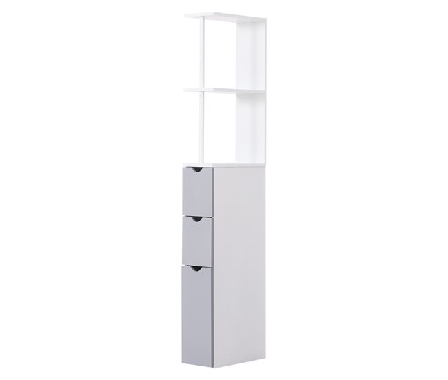 cb36ccb99f154c3d2160f4cba1eca3b5296644fb_497acff71bb942fdb7ba4219cf2dc2d0 HOMCOM Columna Auxiliar de Baño Moderno Armario de Baño Mueble Auxiliar con 2 Estantes 2 Cajones y 1 Puerta Antivuelco 15x33x136,5 cm Blanco - Conforama Comprar En Línea