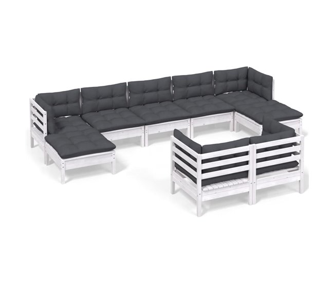 cbb12bda87feda419dbfa243a9002254d5bdb142_a54ff35d9e5145138abad6a41208c0d4 Muebles de jardín 9 pzas y cojines blanco madera maciza de pino - Conforama Rebajas