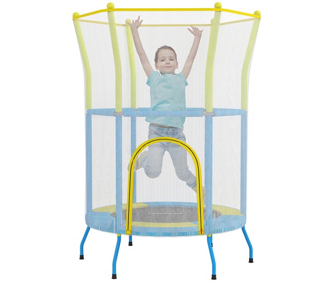 cbbad5b4509f2fa4f066fd624624536fd4576e51_c31c34bf0c434b1bb31c6cc83ba6e987 AIYAPLAY Cama Elástica Infantil Ø140x190 cm Trampolín para Niños de 3-6 Años con Red de Seguridad Barras Acolchadas Carga 45 kg para Interior Multicolor - Conforama Garantía Incluida