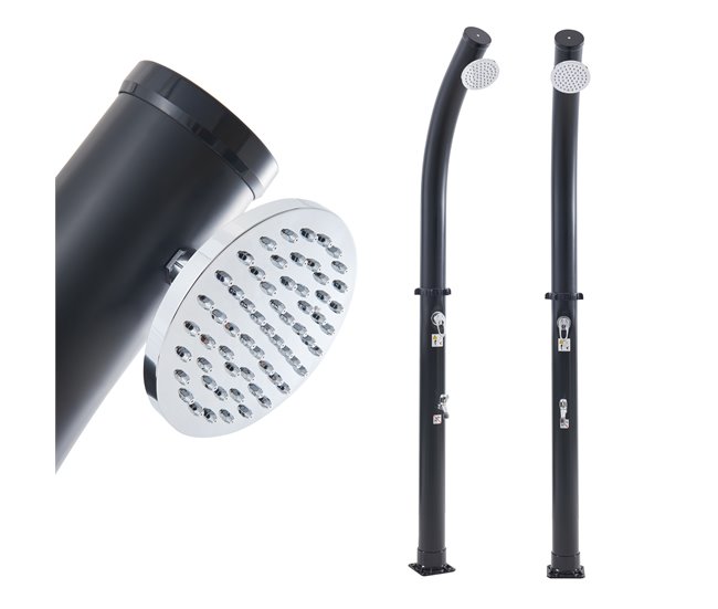 Ducha solar Kebomi con cabezal giratorio grifo lavapiés 18L Negro casa.pro - Conforama Pago Seguro
