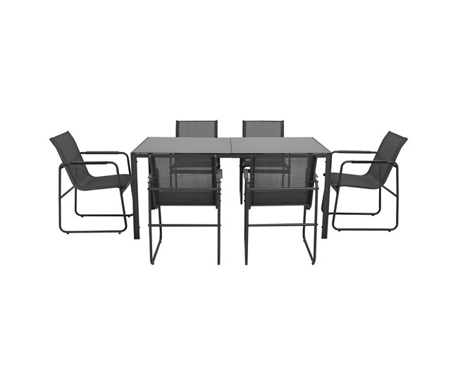 cbff874d9adb205636b23f3ad7220c7749713be0_121775_01 Set de jardín ARDEN con mesa y 6 sillas color gris - Conforama Lujoso