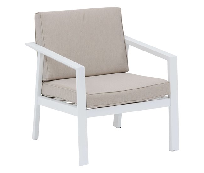 cc18c4e80bea287106407b0ad193f3b7dcab5880_156cb493665d4d49bd7123c03d545019 Tendencia Pavane Sillón Exterior 69 cm Acero Epoxi Blanco y Beige, Cojines Poliéster, Confort para tu Jardín - Conforama