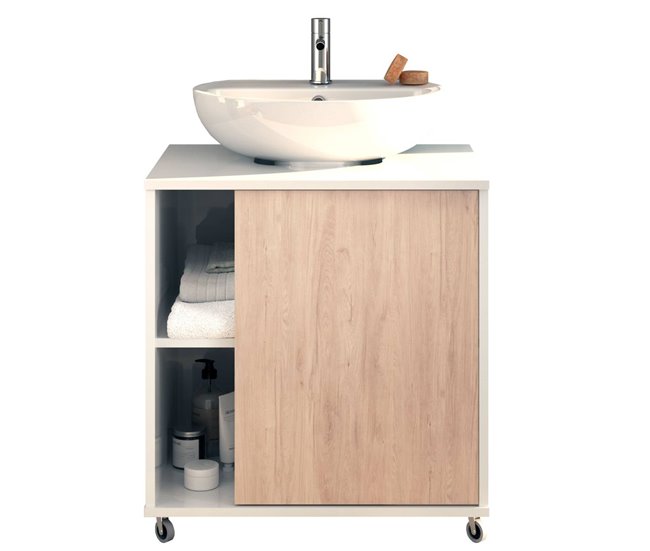 cc954af3ba521410a33082e5c32ea7f5525429ea_e67995a86c91441c9c50170857d74117 Solo Hoy Mueble de Baño con ruedas Para Lavabo Pedestal Sinna 59 cm - Conforama