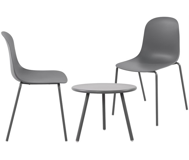 cd0908b038050b7c32f6f9f0784951e3ef998474_3f6b5a53c9b5446cb22dfaacef74ca70 Suite de 2 plazas Mindin Plástico Gris oscuro 60X166X85 cm - Conforama Original