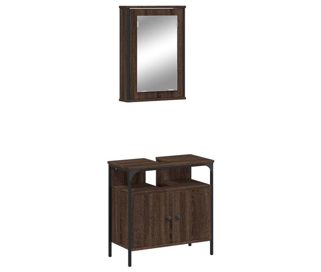 cdc31f25b4e3f0de8a51a745dfe5bb6d2b3befe9_beb059e5102346338d44878610f90970 Comprar En Línea vidaXL Set de muebles baño 2 pzas madera contrachapada roble ahumado - Conforama