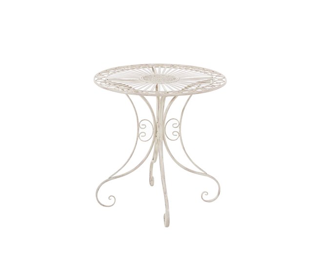 cdcb34afdecec214c6e1fcbb60575f9050348f07_fa3e0a38fc38404886cf4c01ea9ca6a5 Mesa de exterior terraza balcon diseño rústico metal blanco envejecido M10_004959 - Conforama Económico