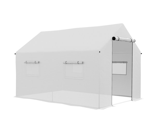cf1454d706f77c6b1598fbeb8024ba1fc550eaa6_d4c45770f89a421ea2ef5d0cea289f02 Oferta Limitada Outsunny Invernadero de Exterior 2x3x2 m Invernadero de Túnel con 4 Ventanas de Malla y Puerta con Cremallera Invernadero de Huerto Anti-UV para Patio Jardín Terraza Blanco - Conforama