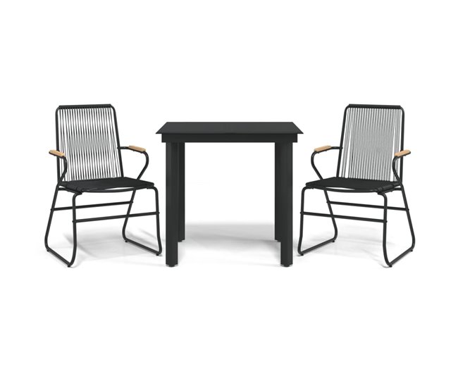 d56b99244c2cbea5ea90fca7dd7e880d6e0aa6f2_8f729798ce3544caa24b6c1ab795b448 Envío Internacional Juego de comedor de jardin 3 piezas ratán PVC negro - Conforama